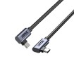 Picture of USB-C to USB-C cable UNITEK 100W with double 90-degree connectors C14147A-1M.