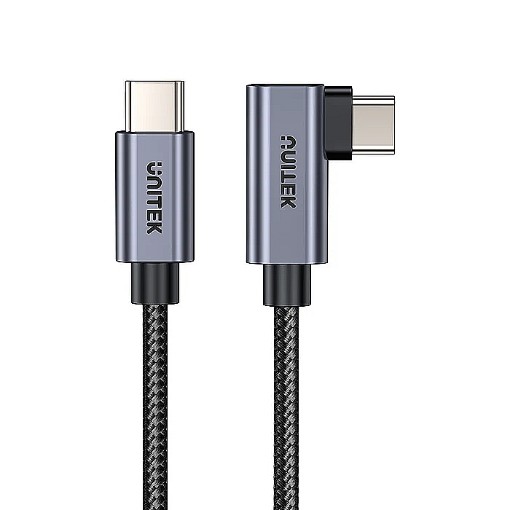 Изображение Угловой USB-C кабель UNITEK 100W, штекер-шнекер, длина 5 метров C14123BK-5M.