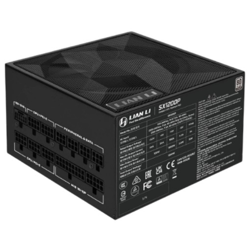 Изображение Блок питания Lian-Li SX1200P 1200W Platinum черного цвета.