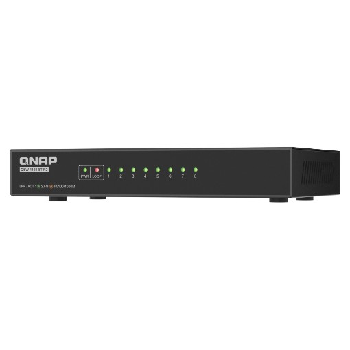 Изображение Неуправляемый коммутатор QNAP 8-портовый 2.5GbE QSW-1108-8T-R2 черного цвета.