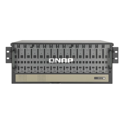 Picture of QNAP TL-R6020Sep-RP 60-Bay SAS 4U Storage Server in black and gray.