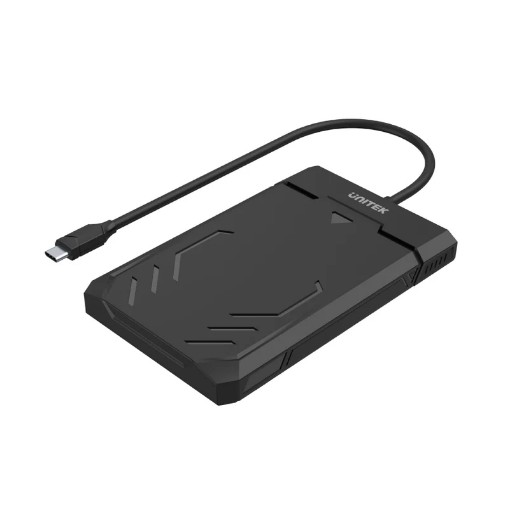 Picture of 2.5-inch SATA drive enclosure UNITEK Y-3036A with USB-C connection.