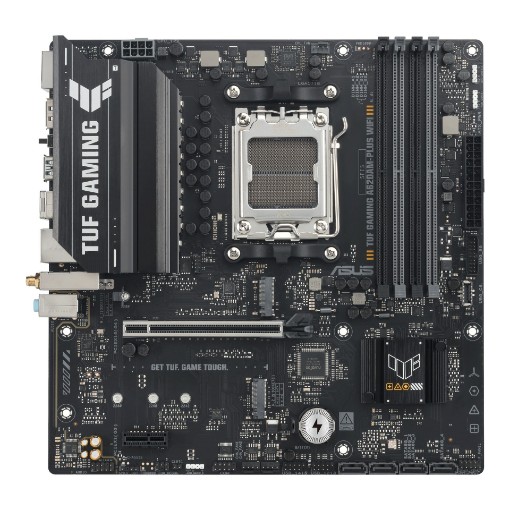 Изображение Материнская плата ASUS TUF GAMING A620M-PLUS WIFI черного цвета.