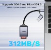 תמונה של קורא כרטיסים UNITEK R1018E עם חיבור USB-C ו-USB-A