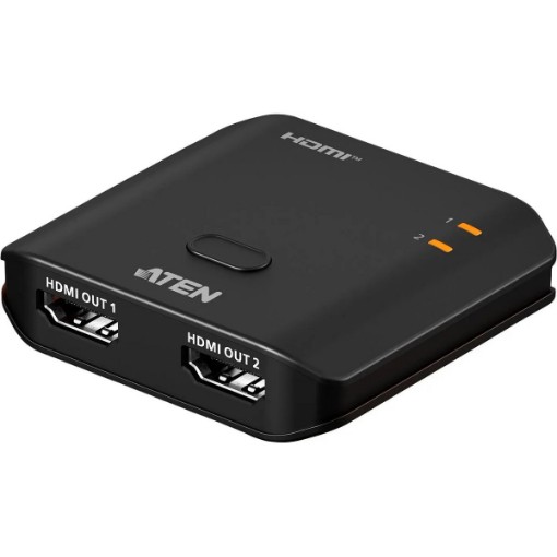 Изображение HDMI сплиттер ATEN VS5812 с 2 выходами 8K черного цвета.