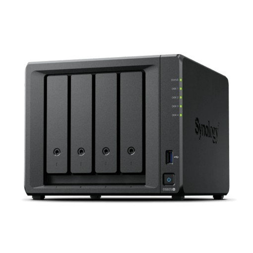 Изображение Сервер хранения SYNOLOGY DS925+‎ с 4 отсеками черного цвета.