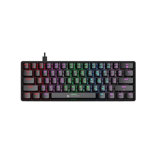 תמונה של מקלדת מכנית חוטית Miracase MMCK100 בצבע שחור עם תאורת RGB