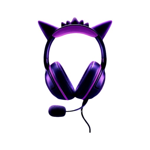 תמונה של אוזניות גיימינג Razer Kraken Kitty V2 Gengar Edition בצבע סגול ספקטרלי