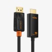 Picture of Cable Time CD33K cable from DisplayPort 1.4 connection to HDMI connection 1920x1080p/60Hz - length 1.8 meters - black color.