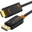 Picture of Cable Time CD33K cable from DisplayPort 1.4 connection to HDMI connection 1920x1080p/60Hz - length 1.8 meters - black color.