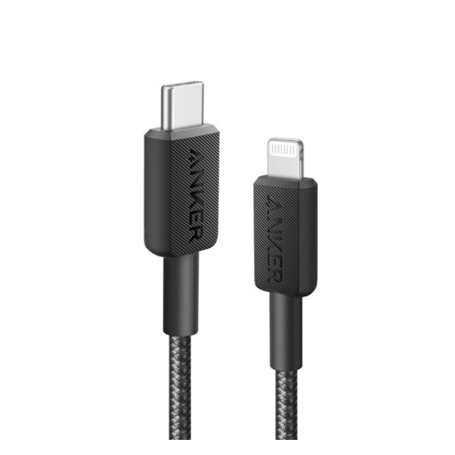 תמונה של כבל Anker 322 USB-C to Lightning 0.9 מטר בצבע שחור