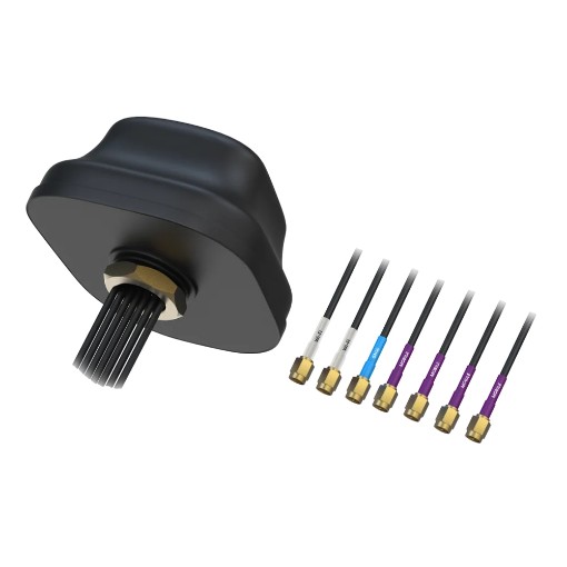Picture of Teltonika PR1KC640 5G/Wi-Fi/GNSS roof antenna in black.