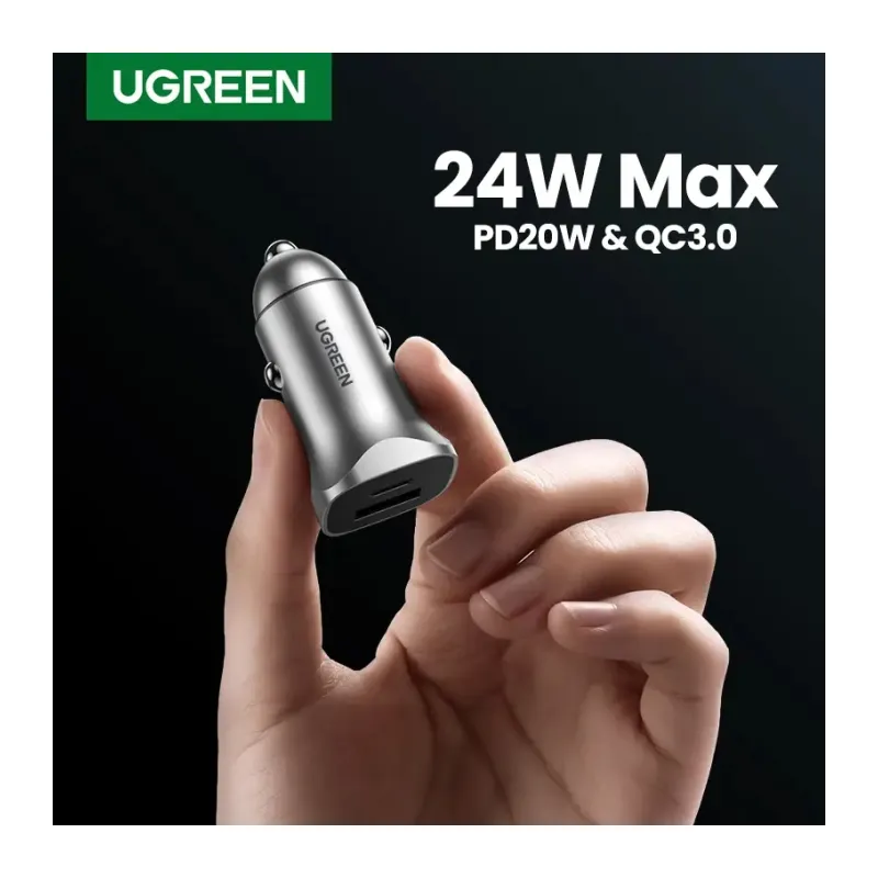 UGREEN 30W Car Charger USB-C PD + USB-A QC in Graphite color 6957303848584 — Image 8
