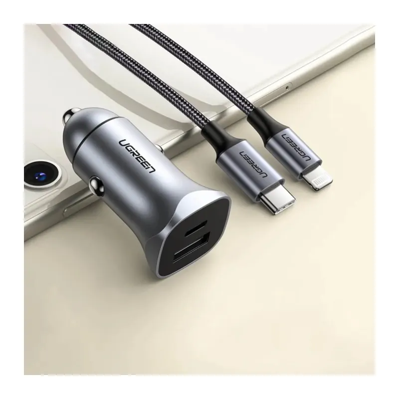 UGREEN 30W Car Charger USB-C PD + USB-A QC in Graphite color 6957303848584 — Image 9